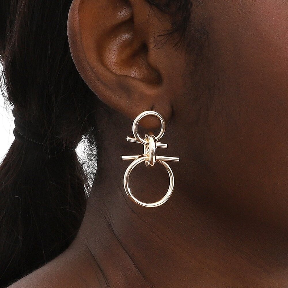 Infinity Design Circle Drop Earrings